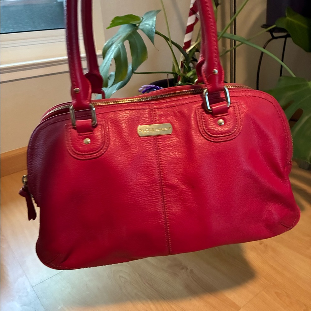 Cole Haan raspberry Red Leather Tote